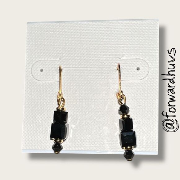 Bundle Sale 3 for $15 | Handcrafted Black Geometric Bead Earrings - Picture 1 of 7